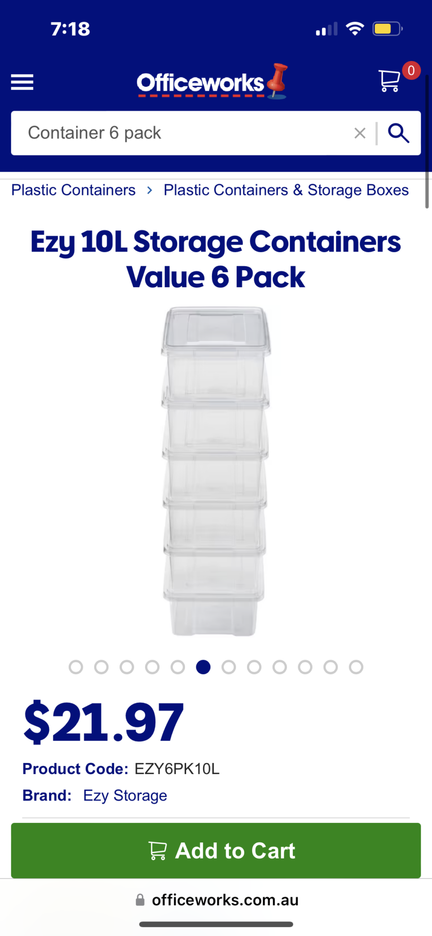 6 pack containers