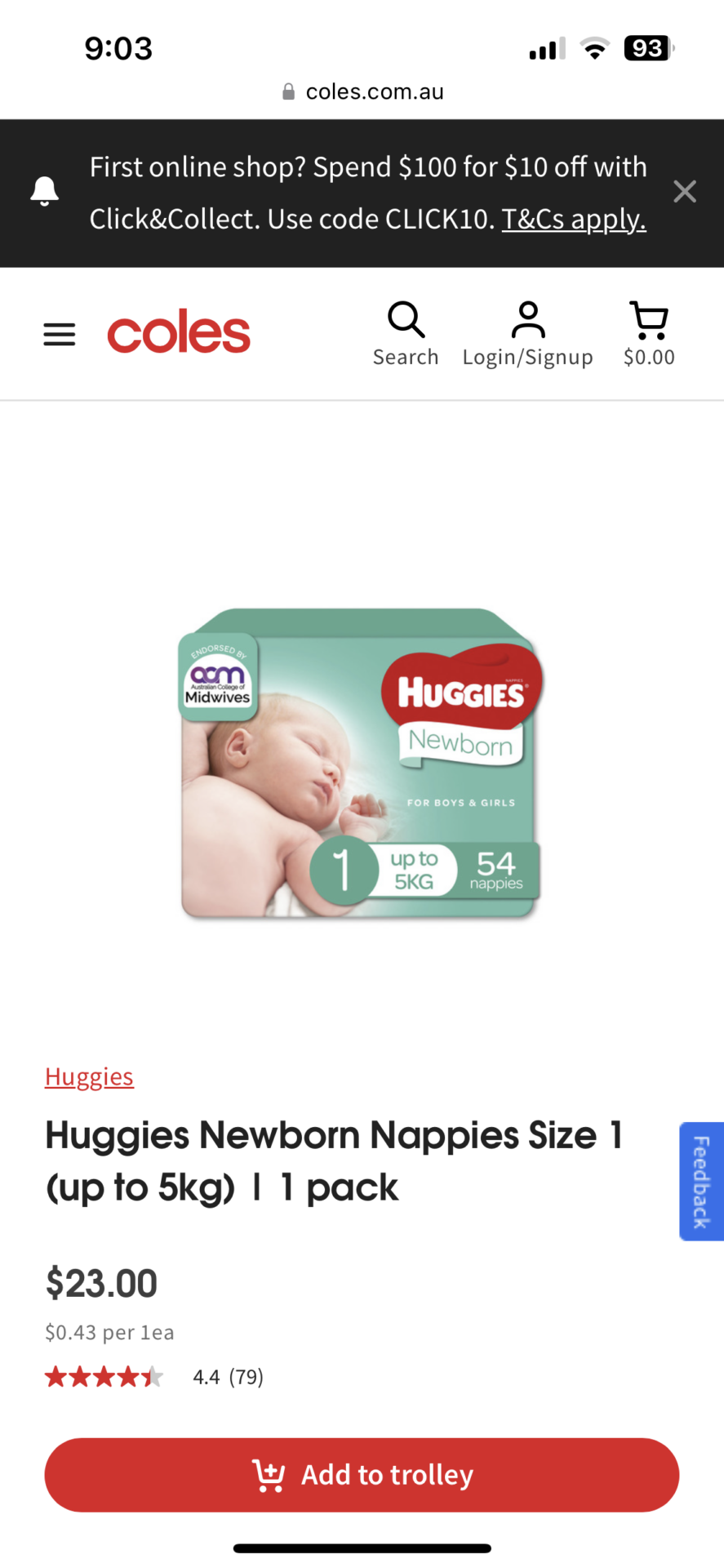 Newborn nappies