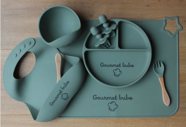 Gourmet Bubs 8 Piece Feeding Set - Sage