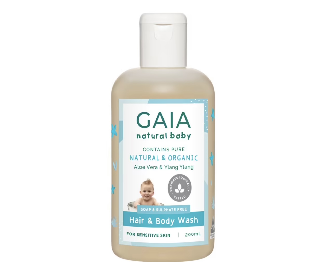 GAIA Natural Baby Hair & Body Wash 200ml