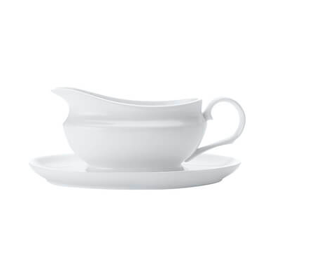 White Basics Gravy Boat & Saucer