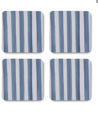 Taylor Stripe Blue Coaster Set of 4