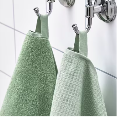 Ikea salviken hand towels light green x4
