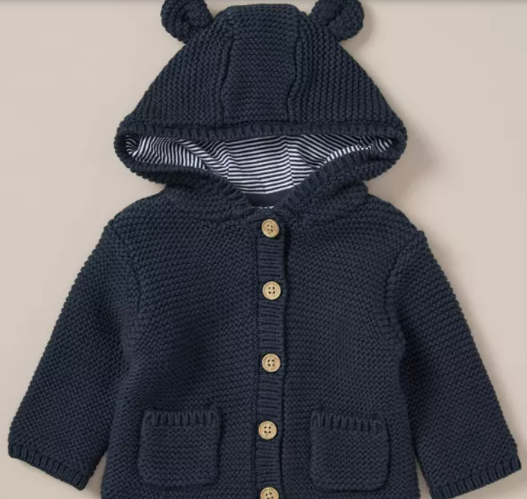 Baby Chunky knit hooded cardie