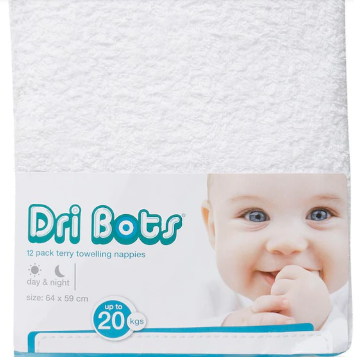 Dri Bots cloth nappies 12 pack