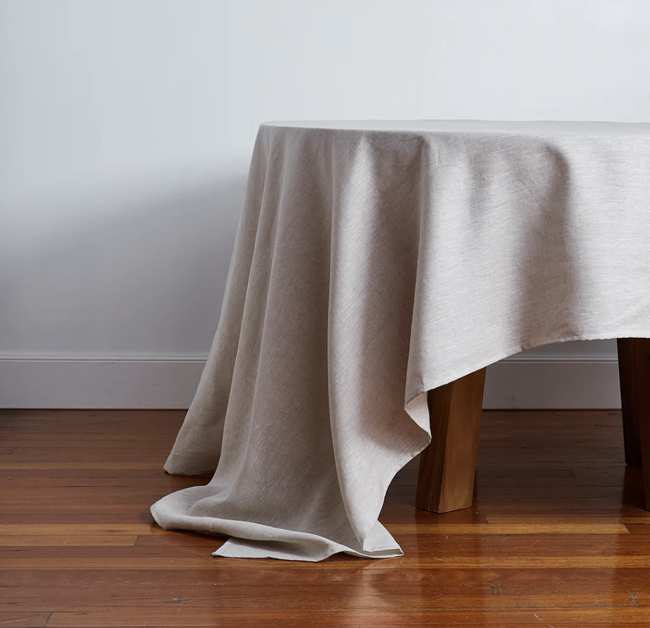 Bedthreads Oatmeal 100% French Flax Linen Tablecloth