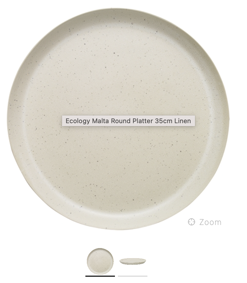 Ecology Malta Round Platter 35cm Linen