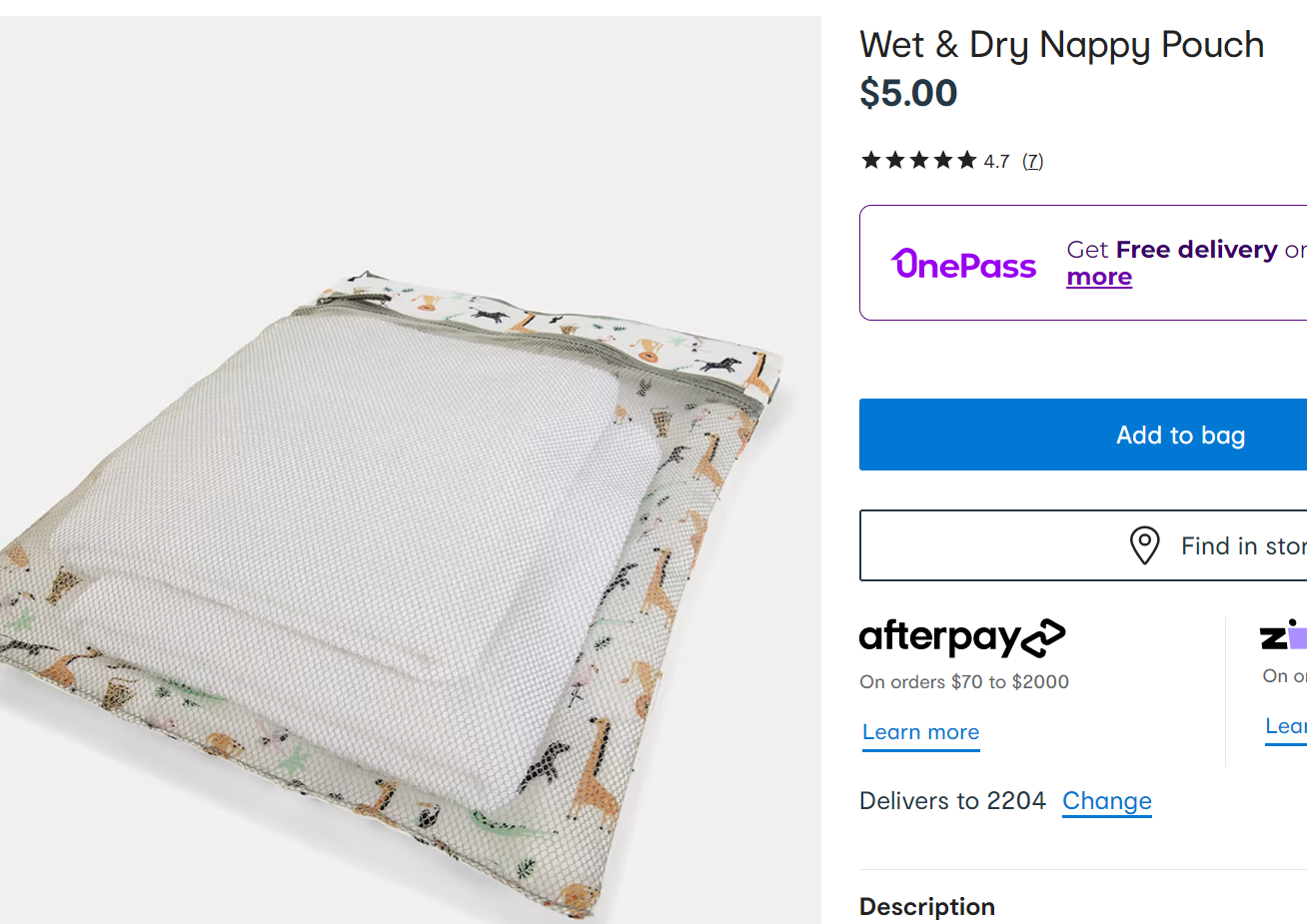 Wet + Dry Nappy Pouch