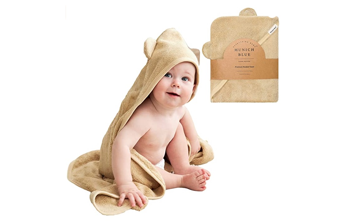 Munich Blue Bamboo & Cotton Baby Towel