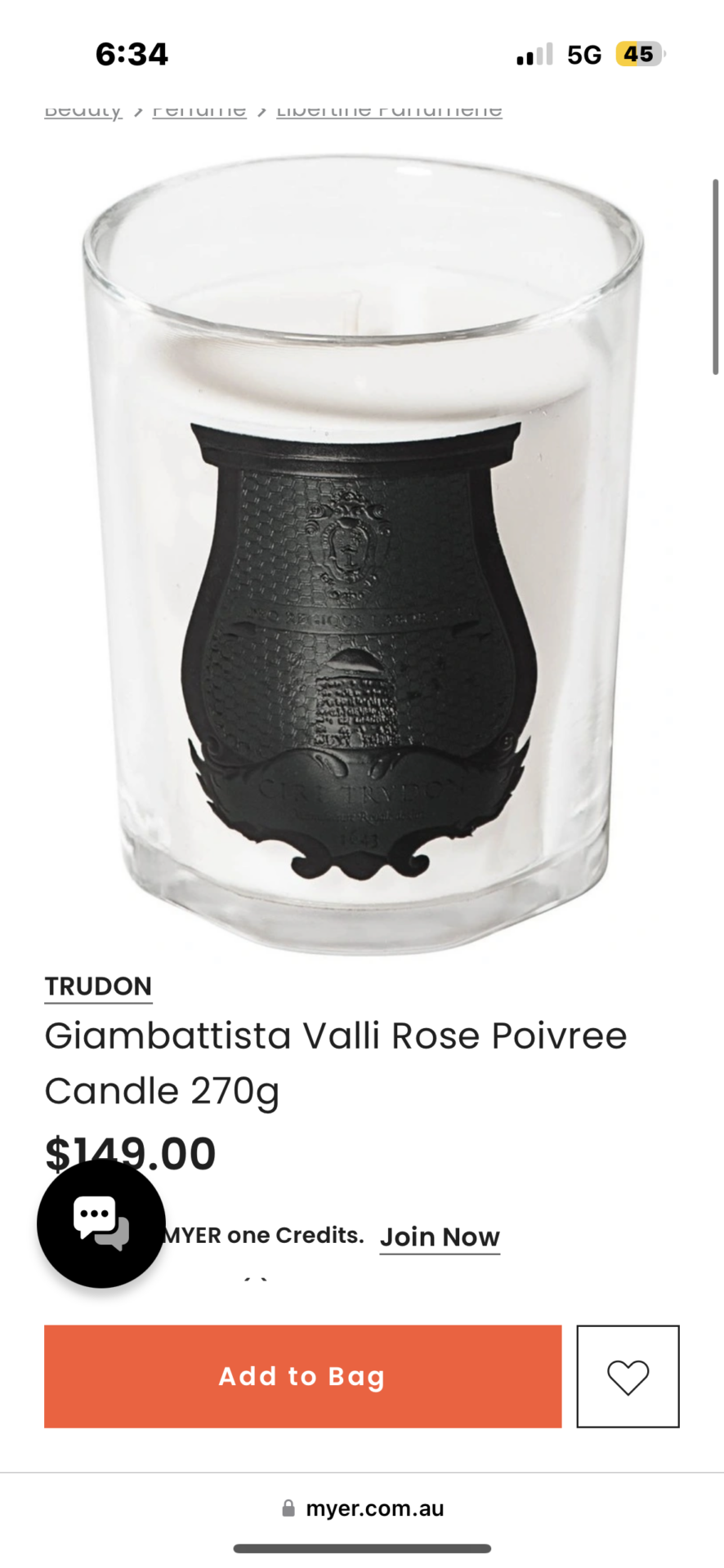 Trudon Giambattista Valli Rose Poivree Candle 270g