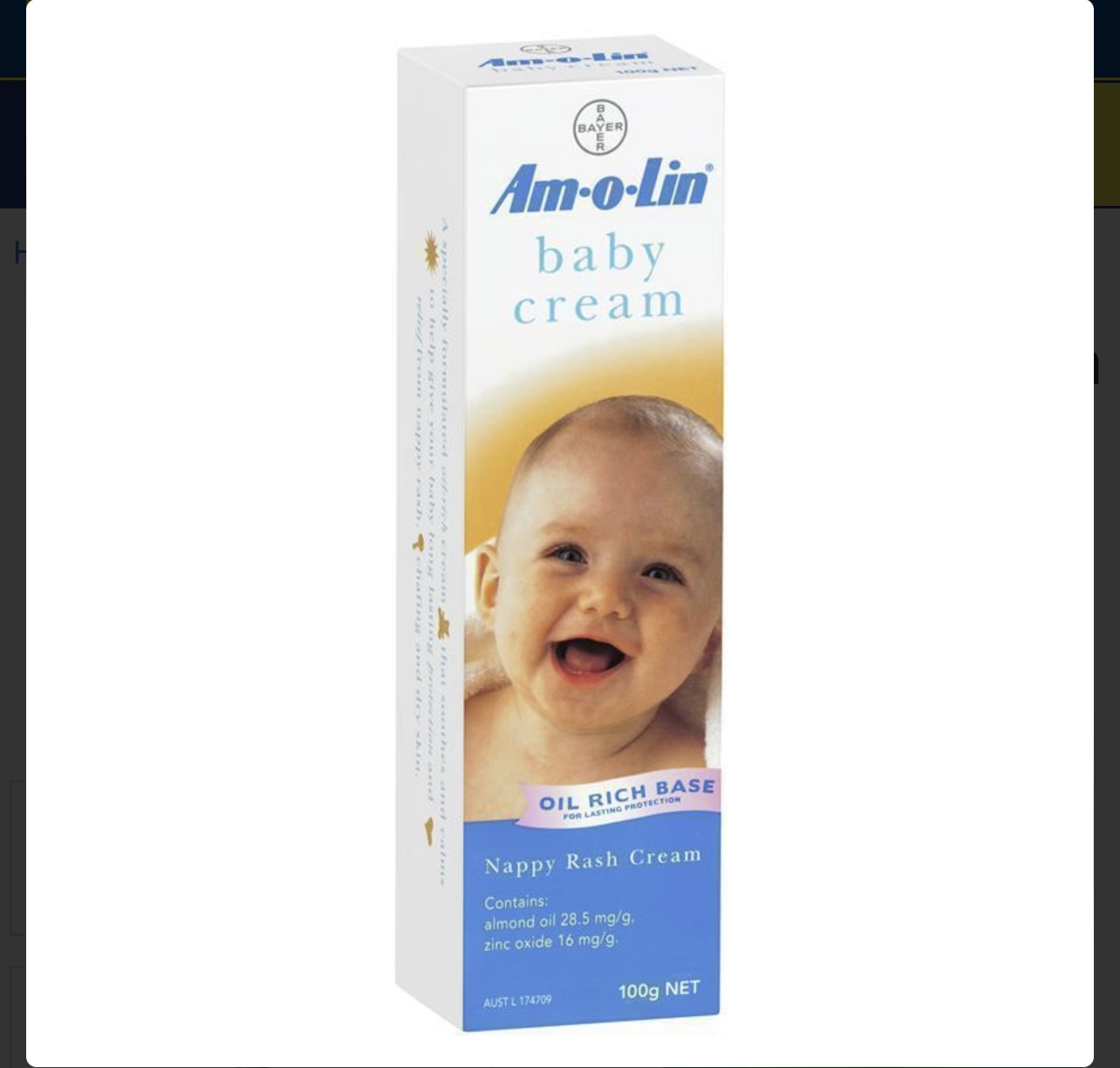 Amolin baby rash cream