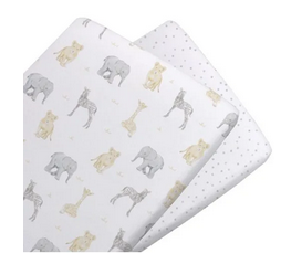 Living Textiles Savanna Bassinet Fitted Sheet 2 Pack