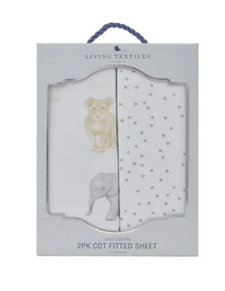 Living Textiles Savanna Cot Fitted Sheet 2 Pack