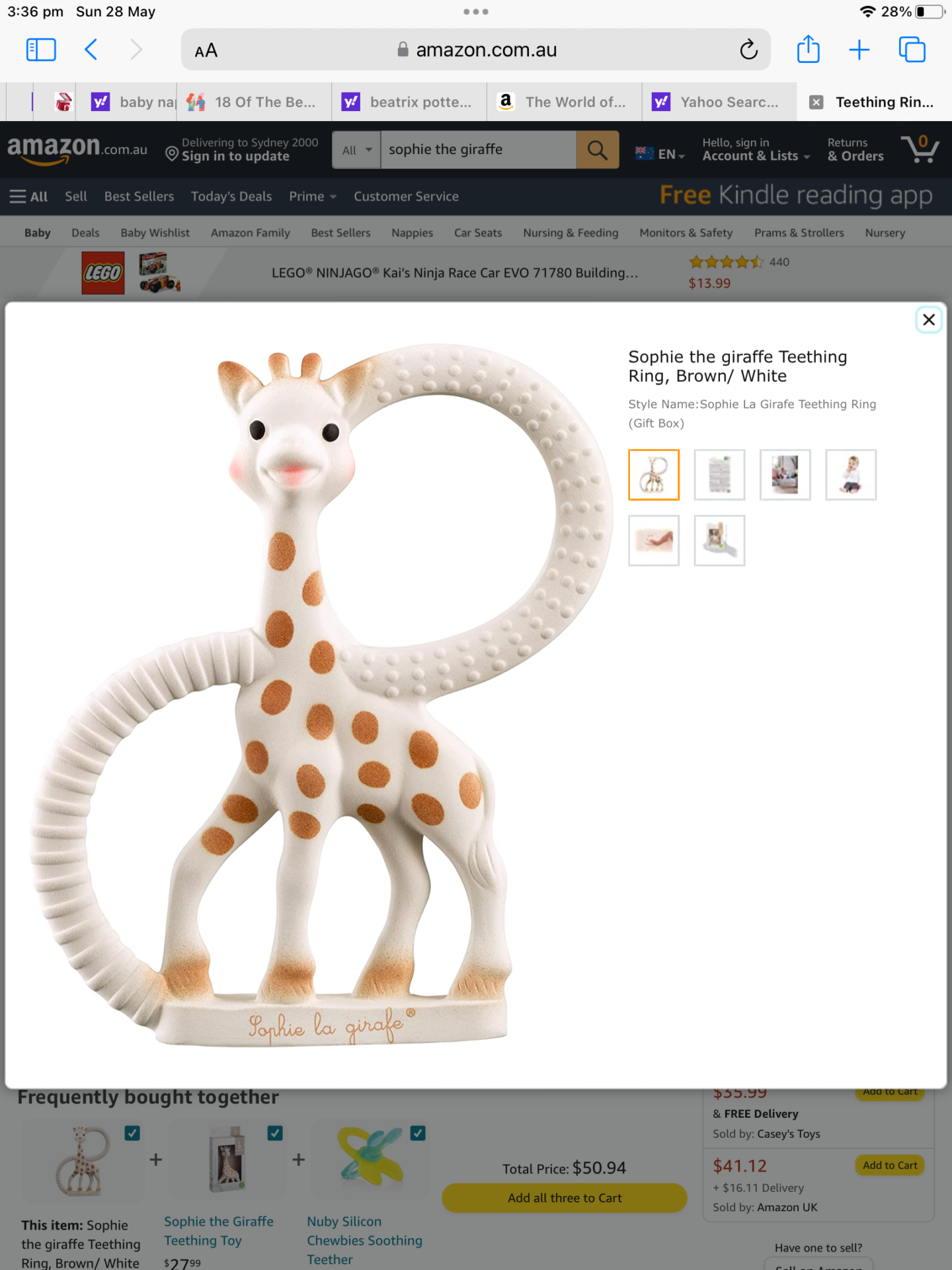 Sophie giraffe teething toy