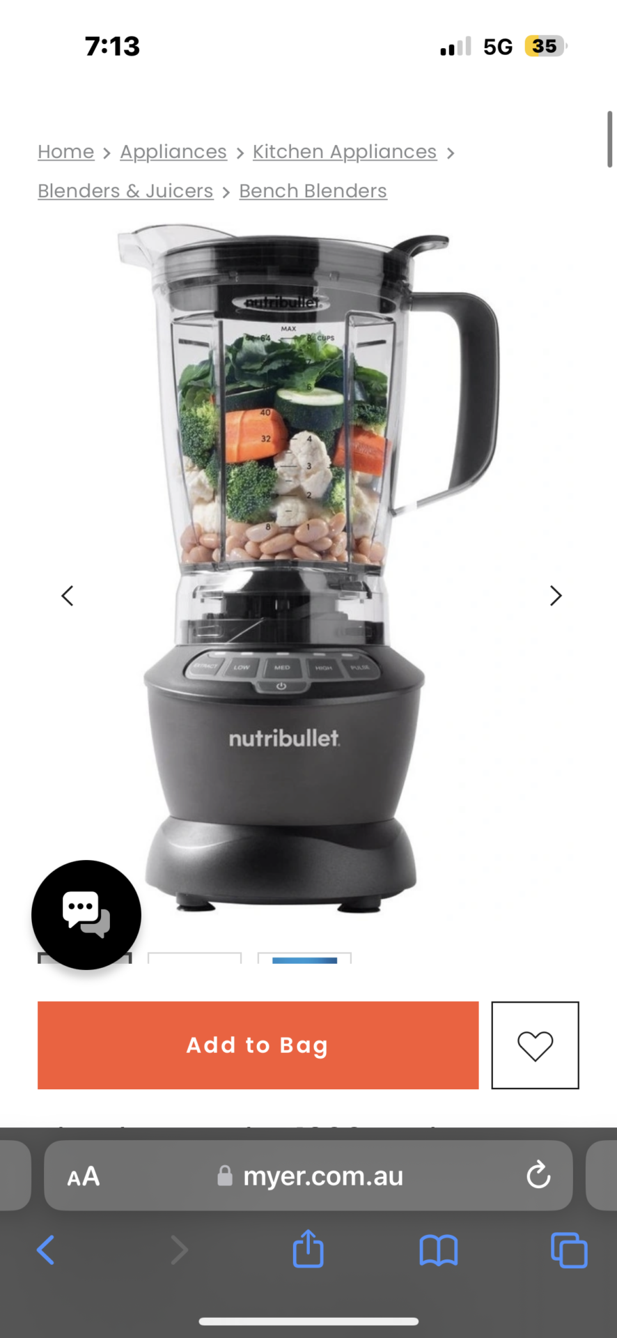 Nutribullet Blender Combo 1200 Dark Grey NBF07500-12