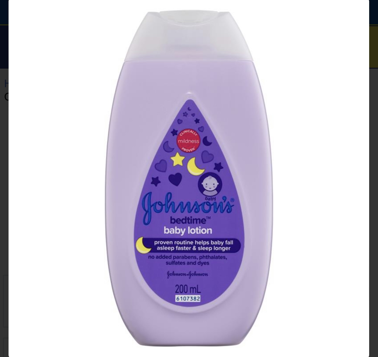 Johnson’s bedtime baby lotion