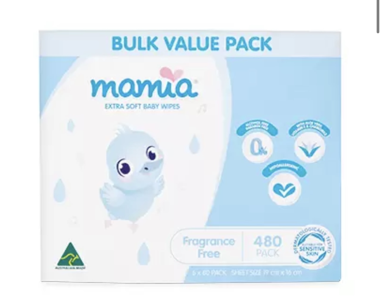 Mamia fragrance free bulk baby wipes