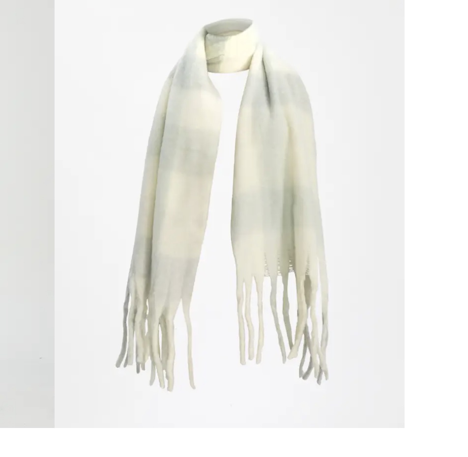 Glassons Check Oversized Tassel Scarf NEUTRAL