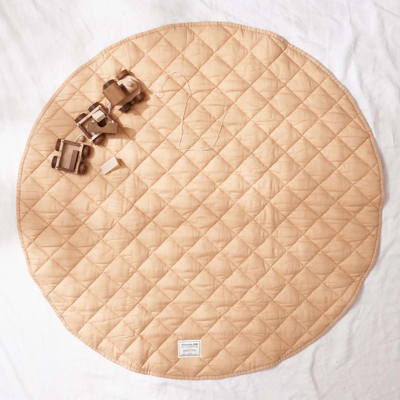 Quilted Linen Baby Play Mat - Oat