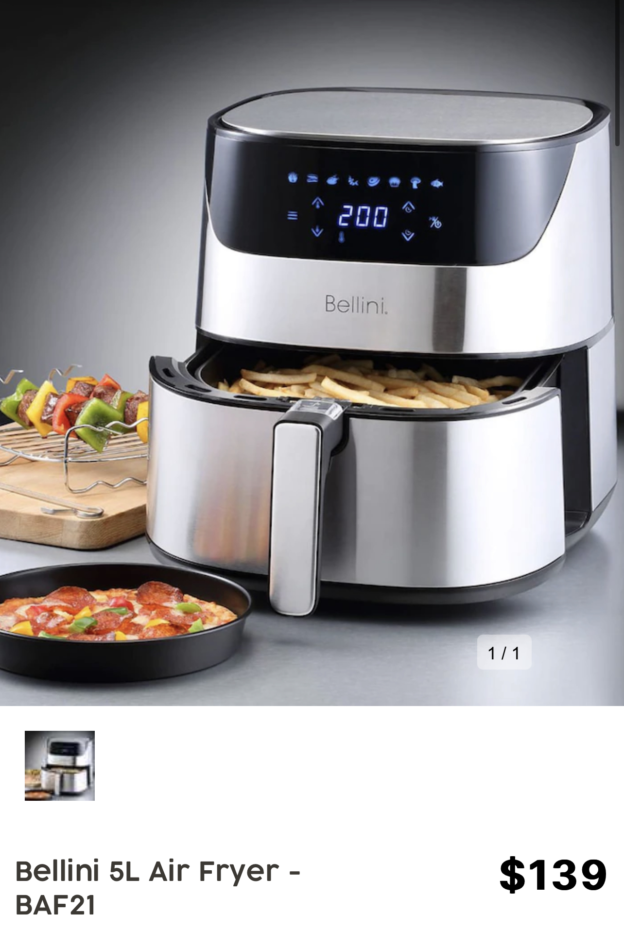 Bellini 5L Air Fryer - BAF21