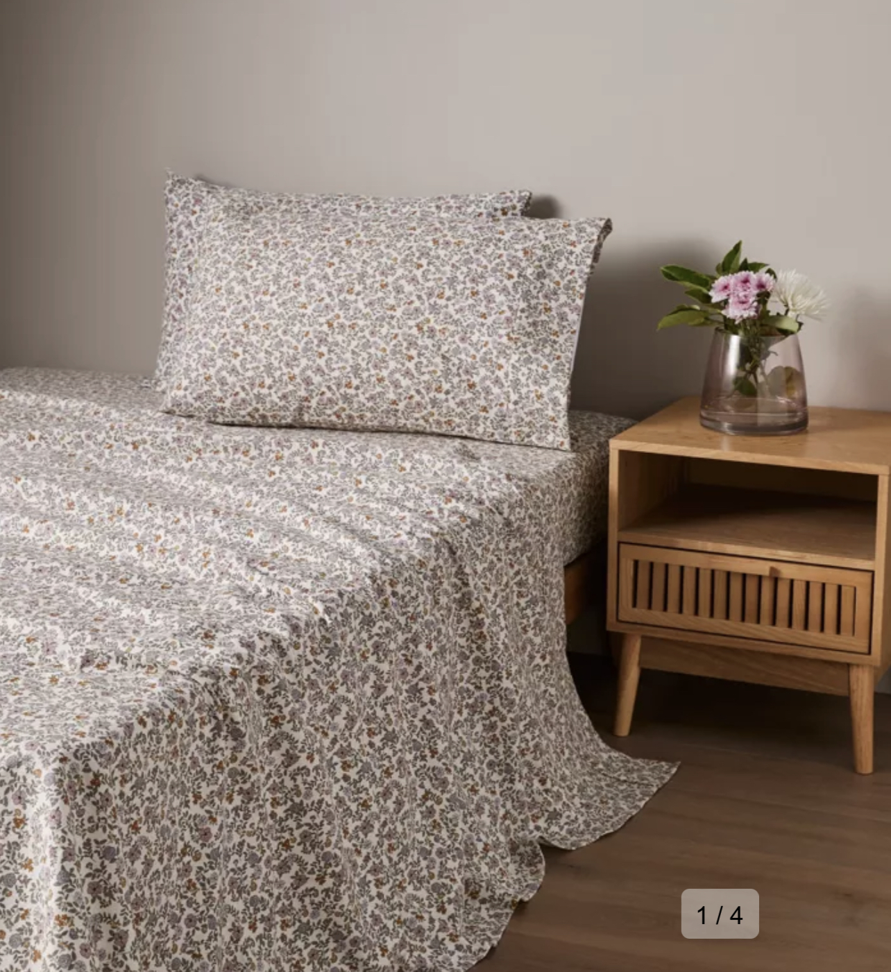 Printed Flannelette Sheet Set - Olivia Floral