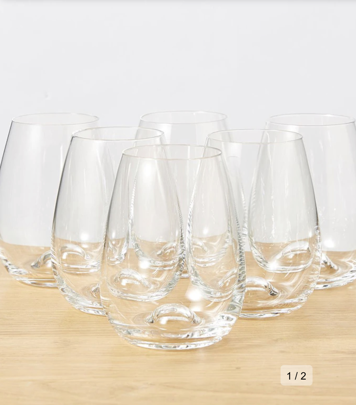 Narvik Set of 6 Stemless White Wine Glasses