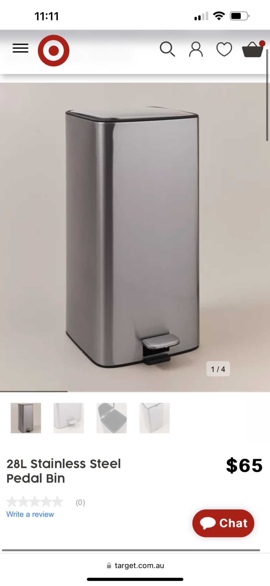 28L Stainless Steel Pedal Bin