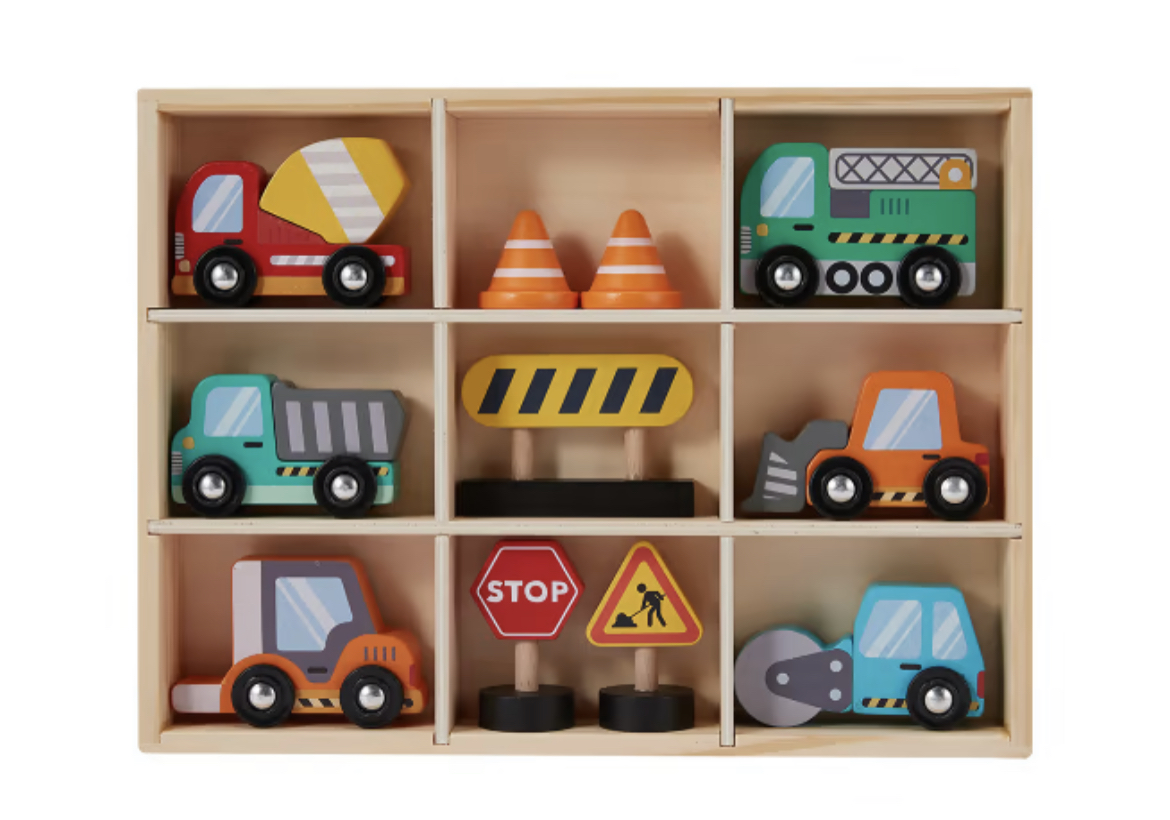 Wooden Construction Vehicle Set