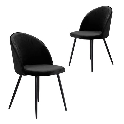 Black Emilie Velvet Dining Chairs (Set of 2) x3