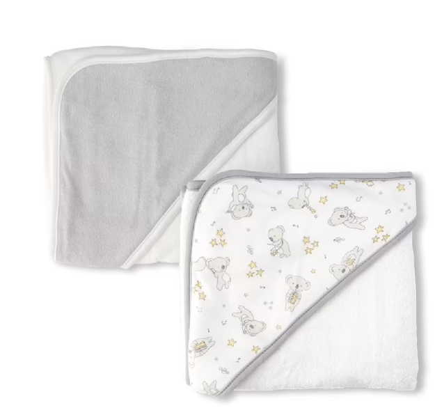 The Little Linen Co Hooded Towel Cheeky Koala 2 Pack