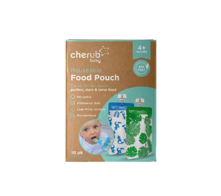 Cherub Baby Food Pouch 120Ml Blue Green