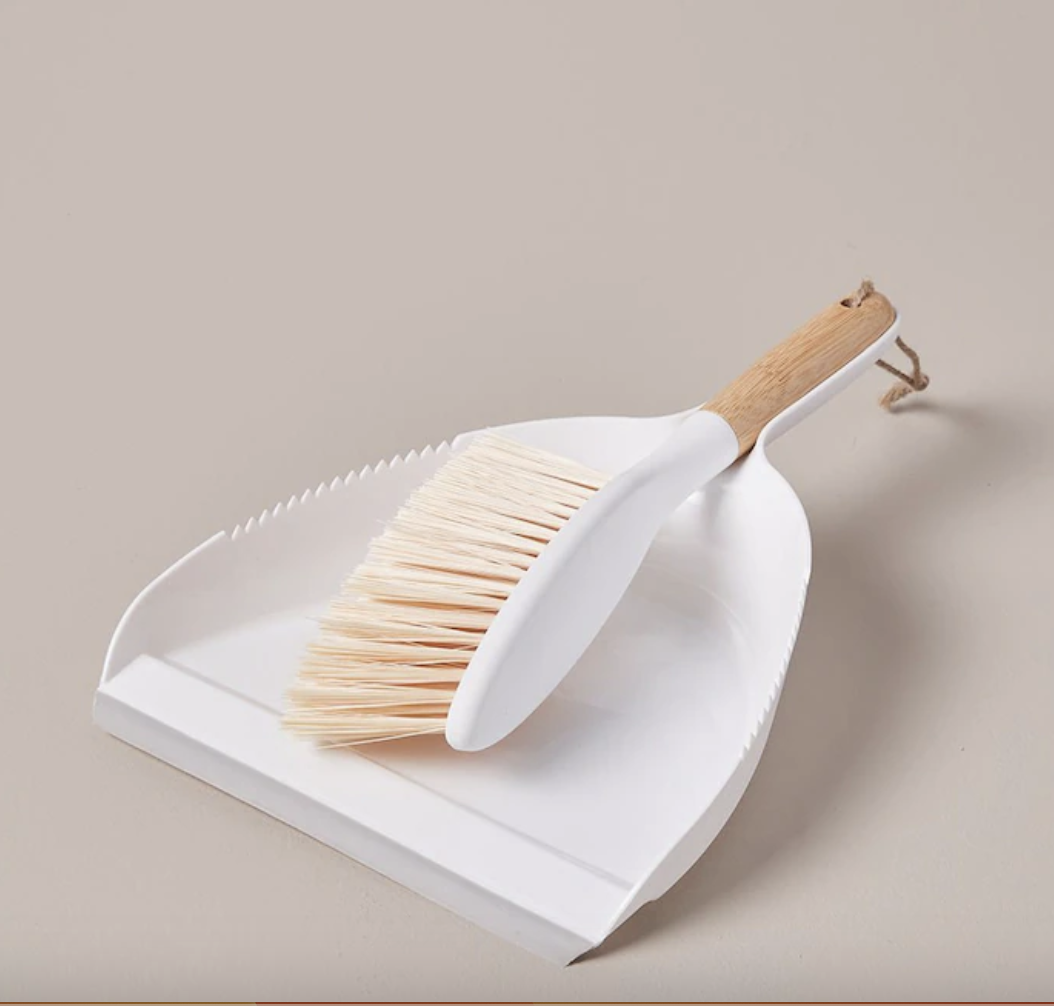 Bamboo Dustpan And Brush Set