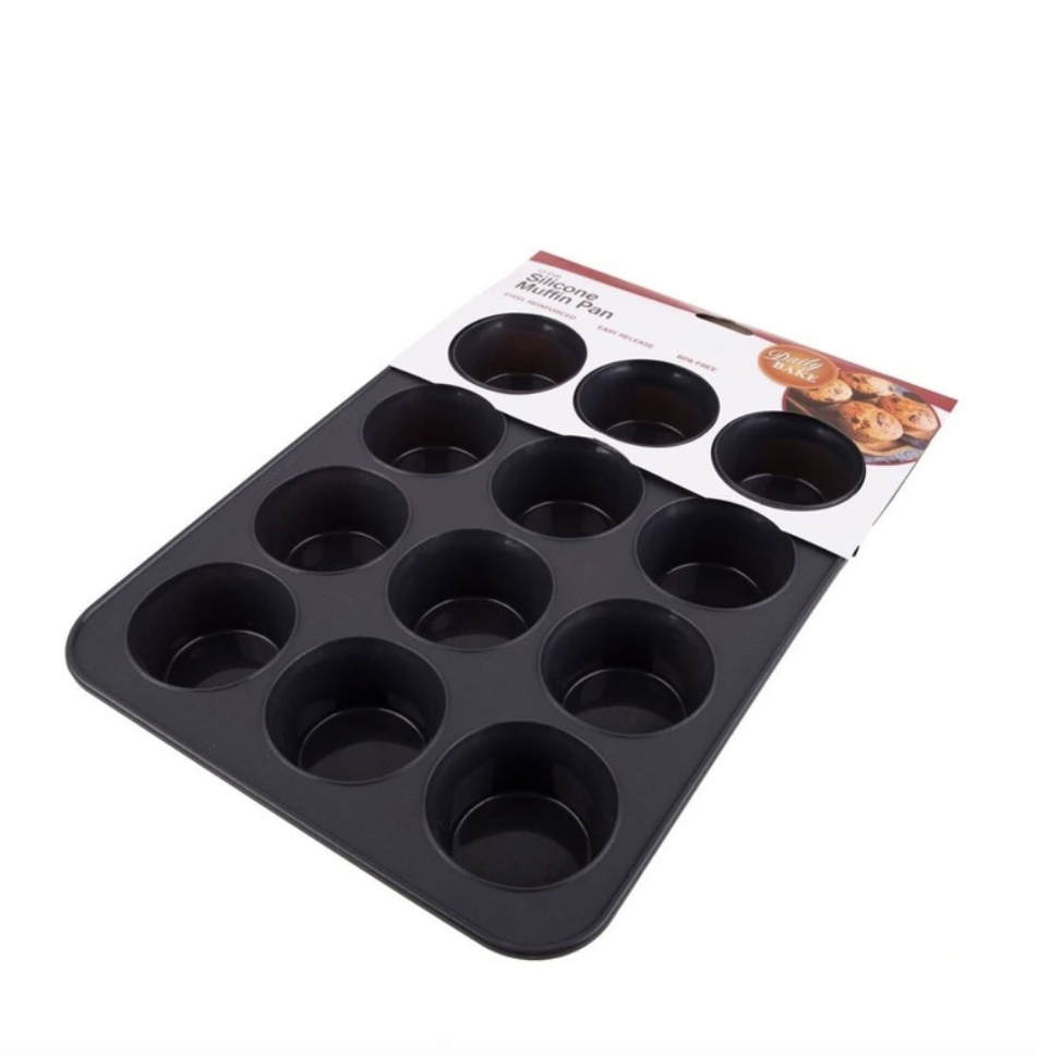 Silicone 12-Cup Muffin Pan Charcoal