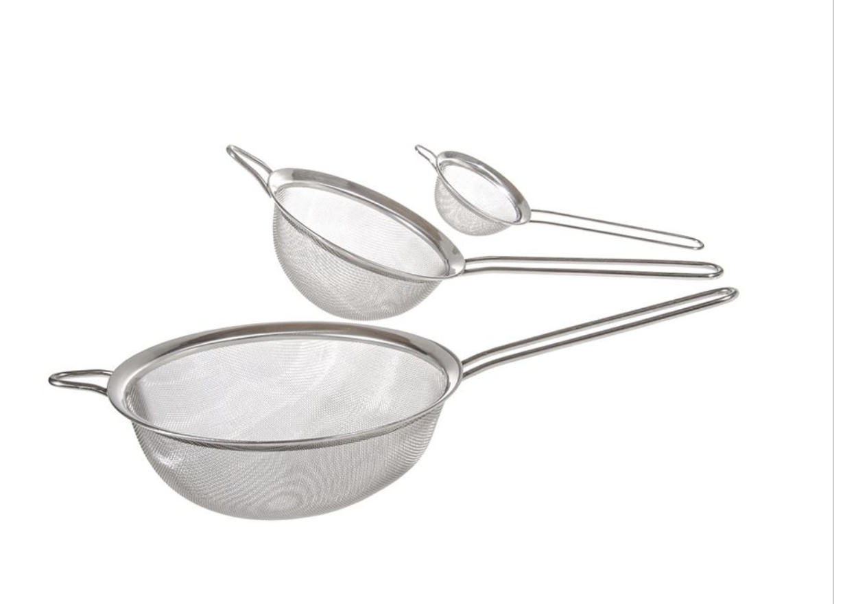 Benzer – Cuisine Essentials Fine Mesh Stainless Steel Strainer Set of 3