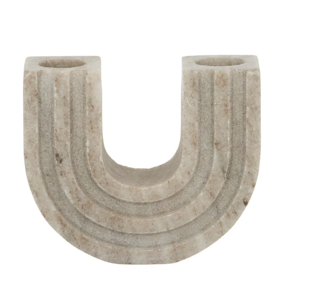 Casa Marble Candle Holder 12x10cm Beige