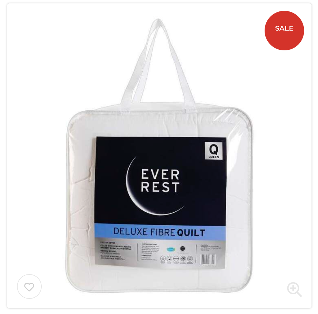 Ever Rest Deluxe Fibre Quilt White Queen