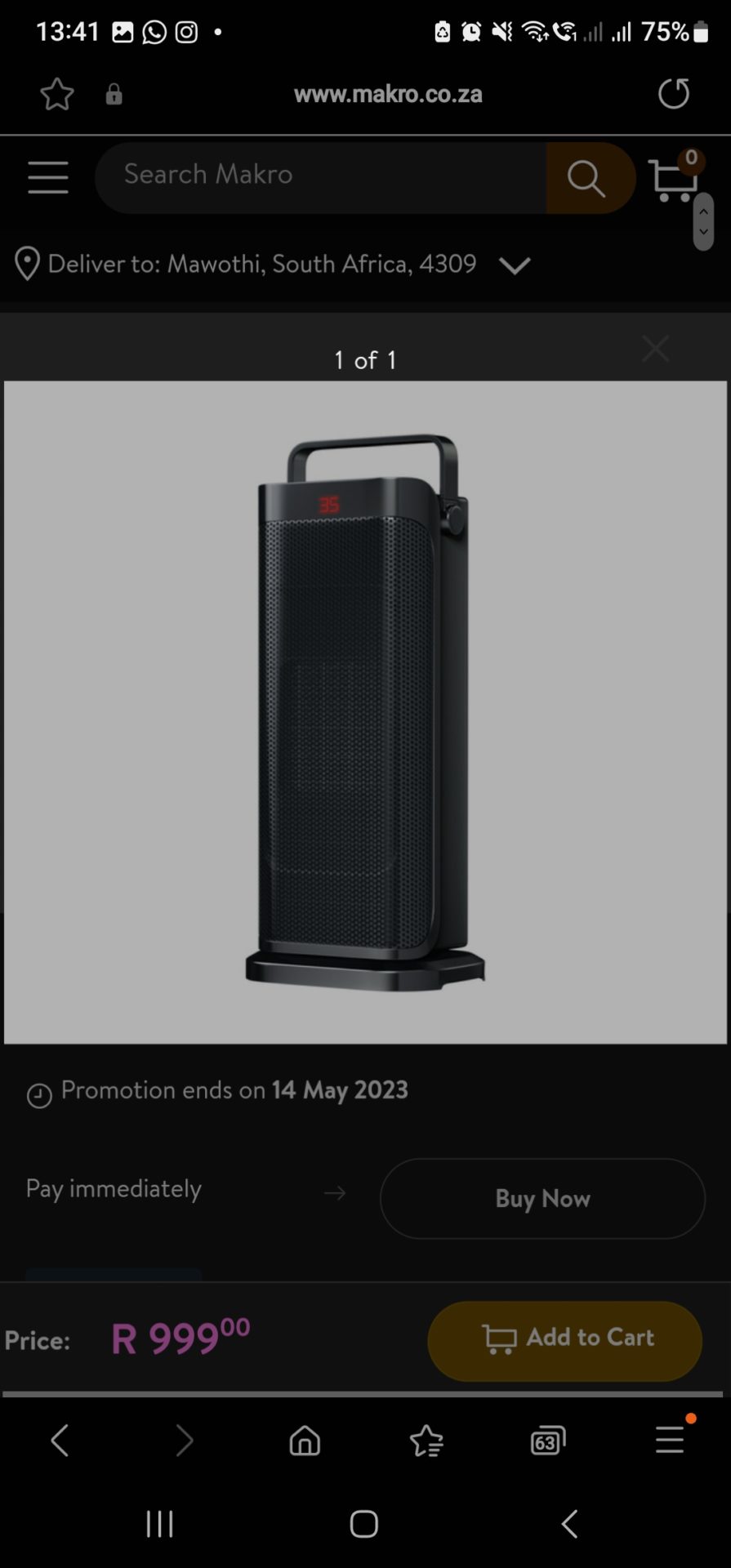 Tower Fan Heater