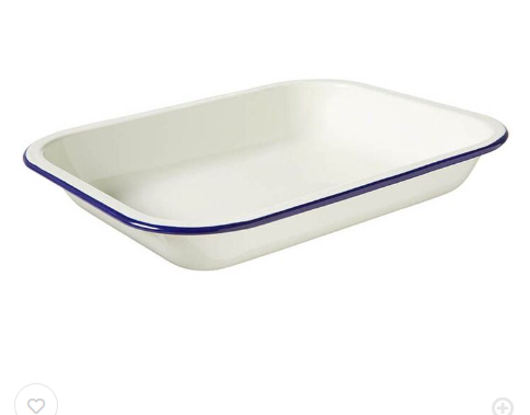 Wiltshire Enamel Oblong Pie Dish 1.5L Blue Rim