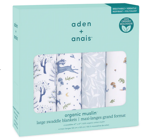 Aden + Anais outdoors ORGANIC 4-pack swaddles