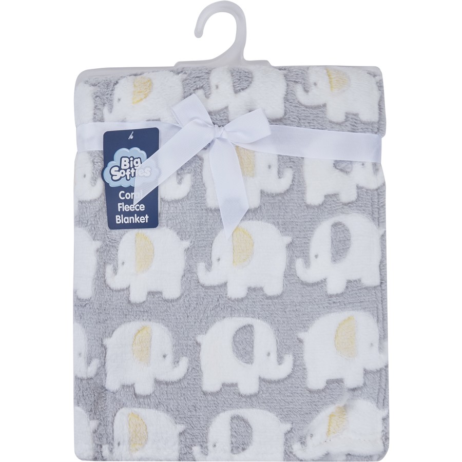 Big Softies Coral Fleece Blanket - Grey Elephant