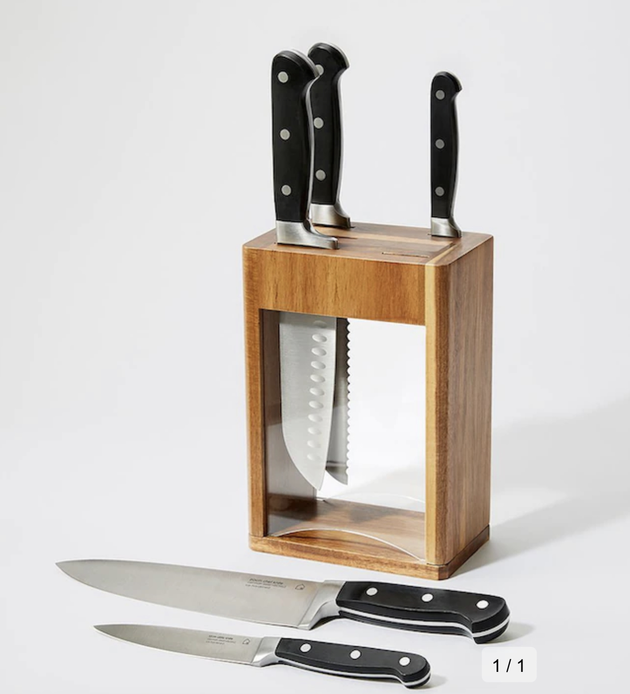 6 Piece German Steel Knife Block Set