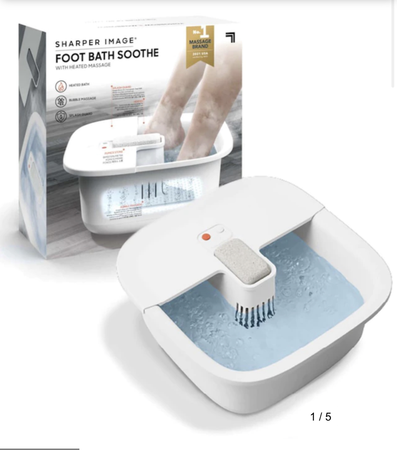 Sharper Image Foot Bath Soothe With Heated Massage