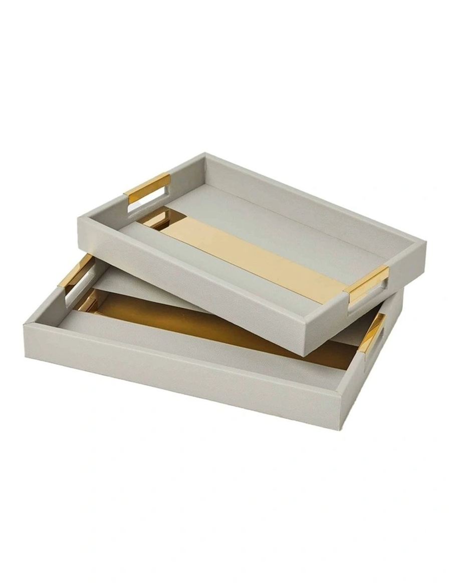 Maya Serving Tray 2 Pack Set in Grey