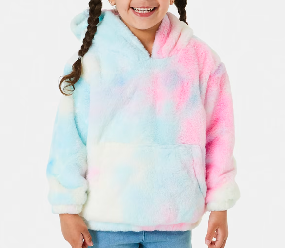 Rainbow Faux Fur Hoodie