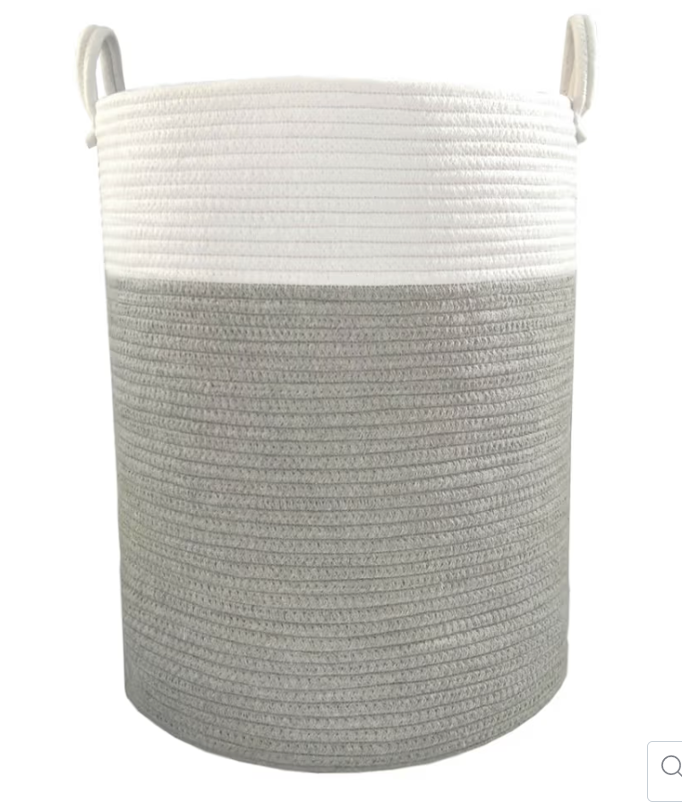 Living Textiles Cotton Rope Hamper Grey