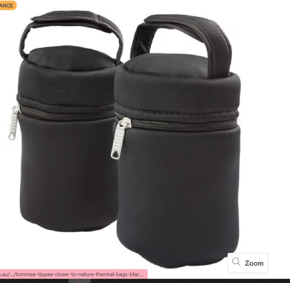 Tommee Tippee Closer To Nature Thermal Bags - Black - 2 Pack