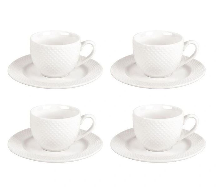 Shervin Verkil Prominence 4-Piece Bijou Cup & Saucer Set White