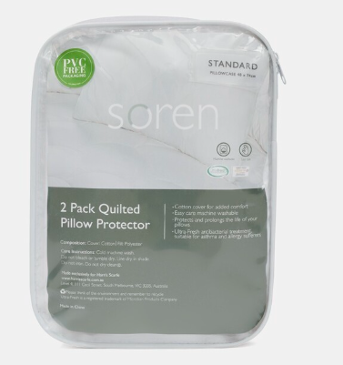 Soren Cotton Cover Pillow Protector 2 Pack Standard