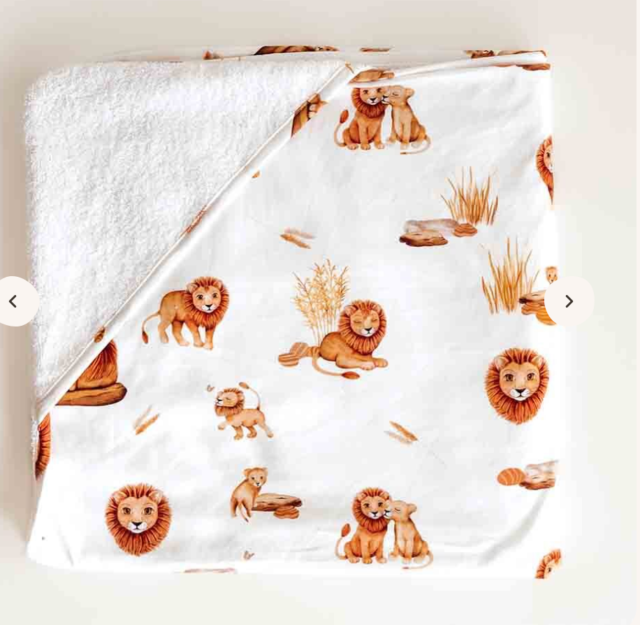 Lion Organic Hooded Baby Towel