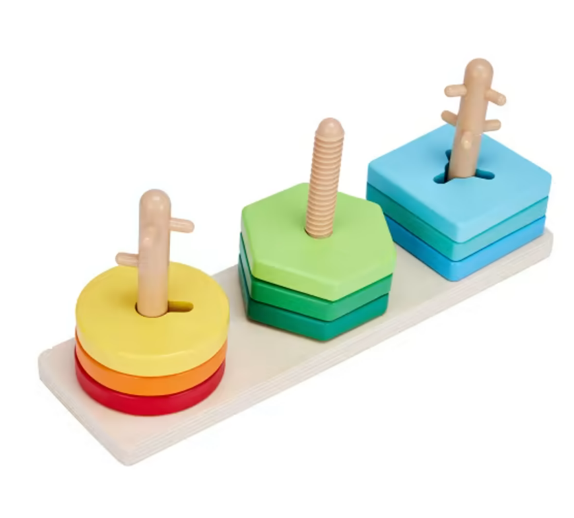 Wooden Peg Shape Stacker